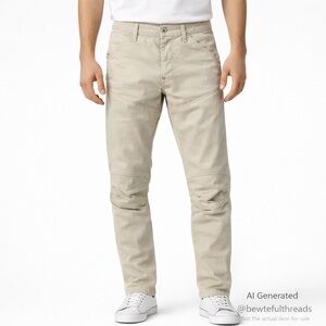 G-Star Raw 5620 3D Tapered Beige Pants Size 28x30 Ergonomic Denim